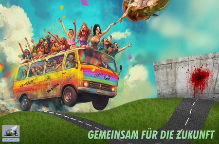 politischer Poster von Czeslaw Gorski - fahrt gegen die wand